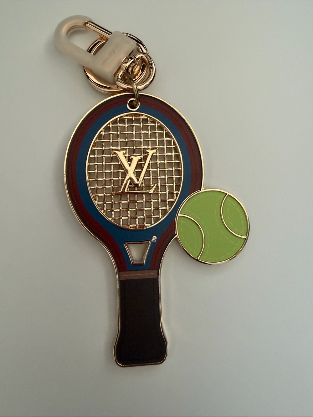 Louis Vuitton Blue, Brown & Lime Tennis Racket Key Charm